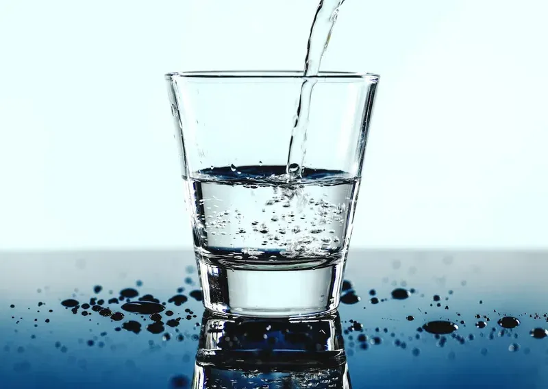 Crystal clear filtered water