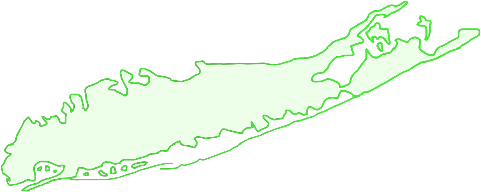 Service area map of Long Island and surrounding regions
