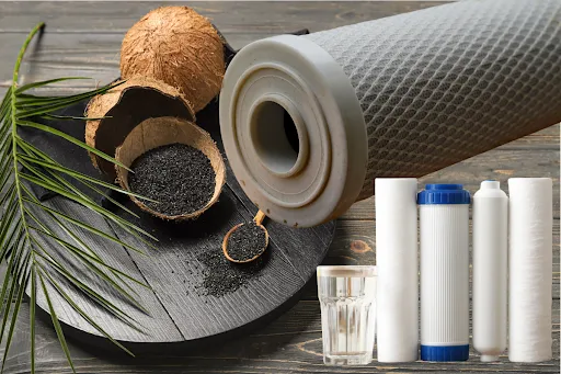 Activated carbon water filter systems